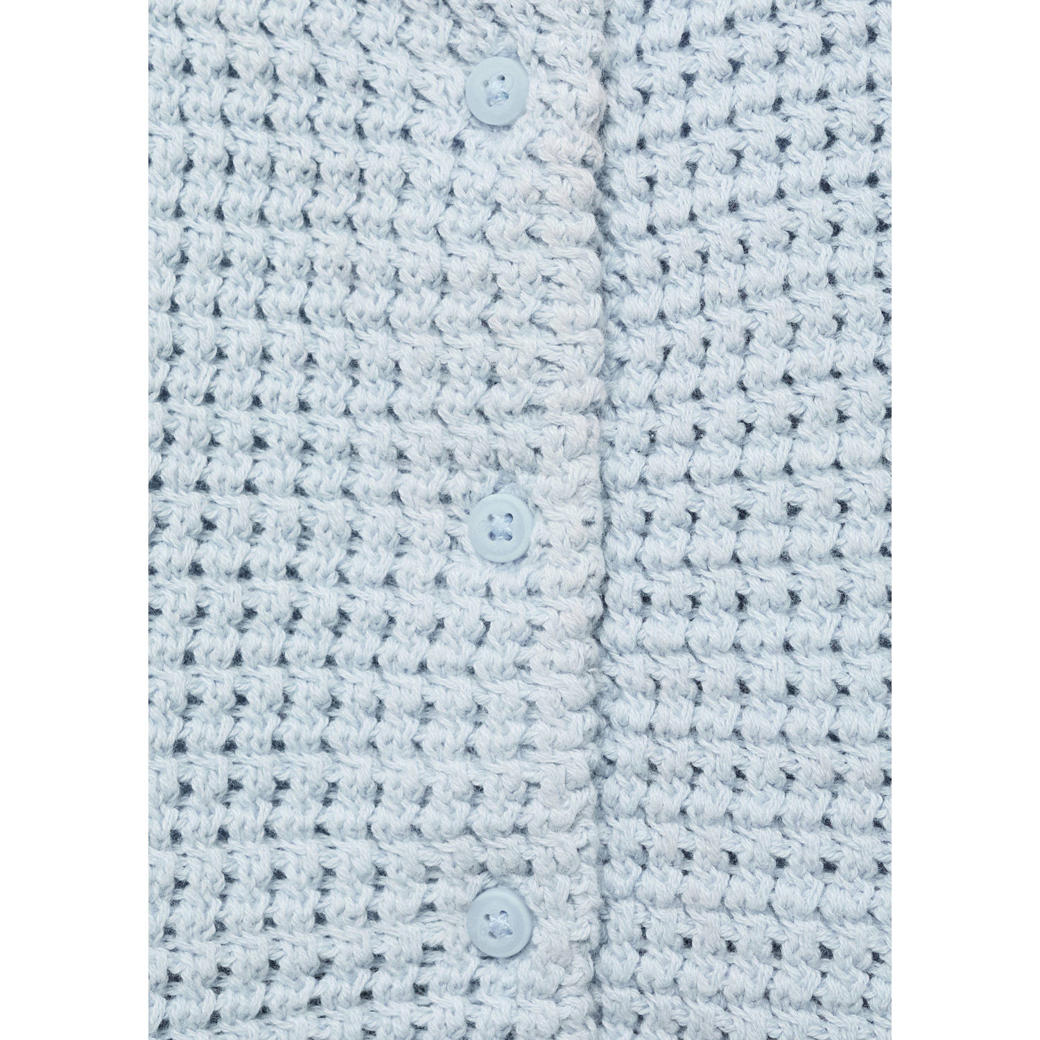Mango Kids mouwloze top lichtblauw gebreid