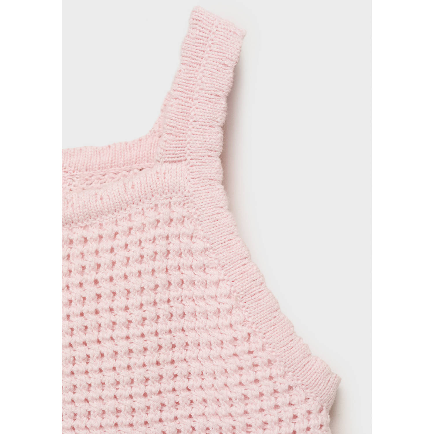 Mango Kids mouwloze top lichtroze gebreid
