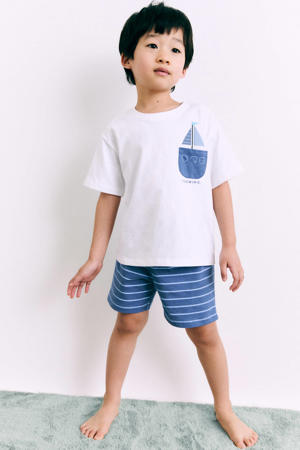   shortama marineblauw/wit