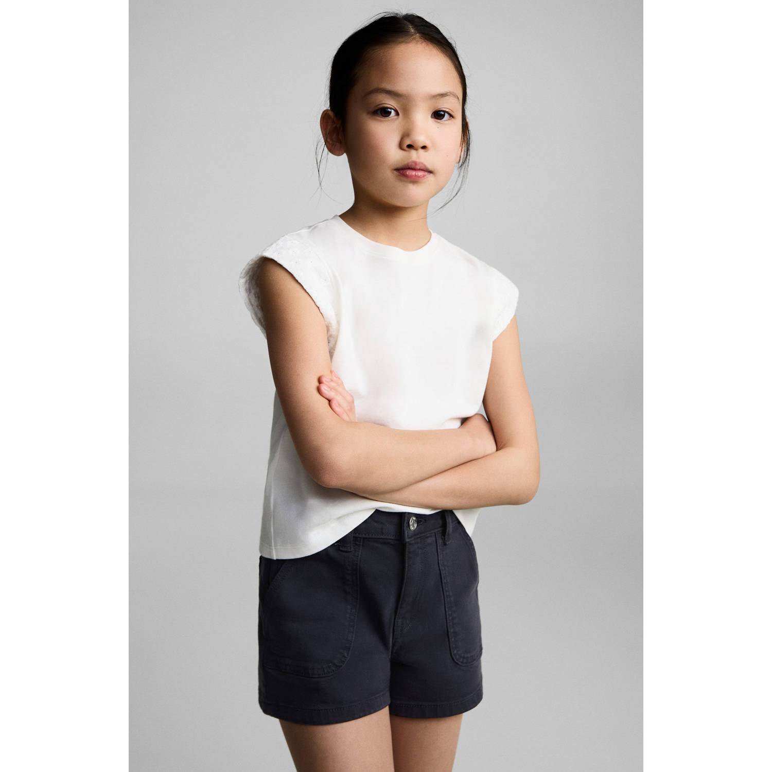 Mango Kids denim short donkerblauw