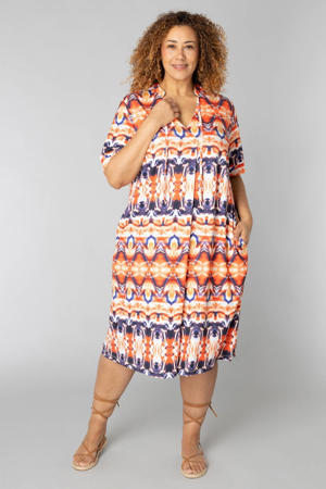 midi jurk oranje