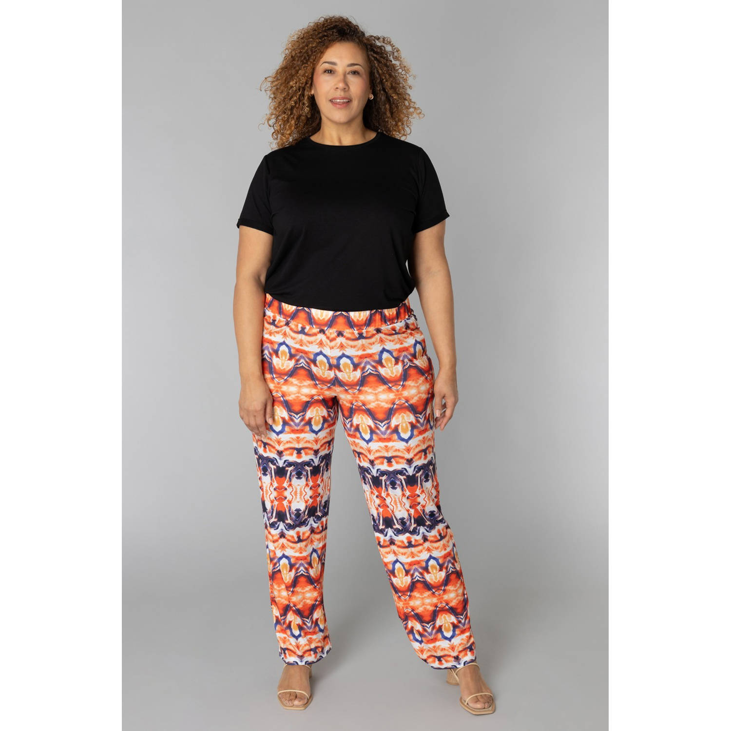 Colletta straight regular waist broek oranje
