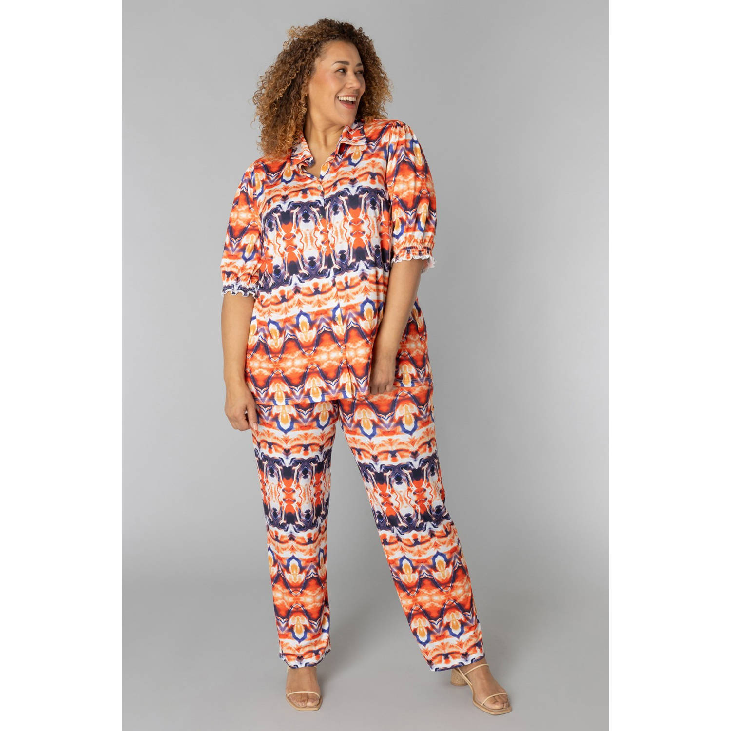 Colletta straight regular waist broek oranje