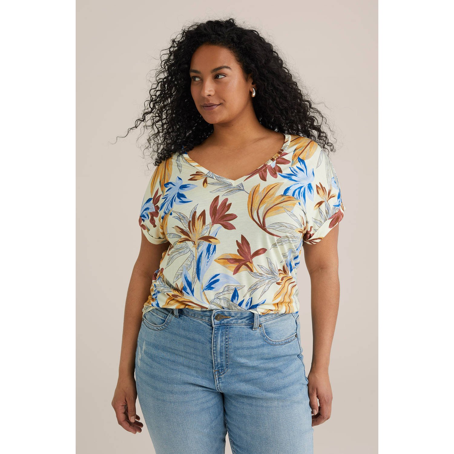 WE Fashion Curve top lichtgeel