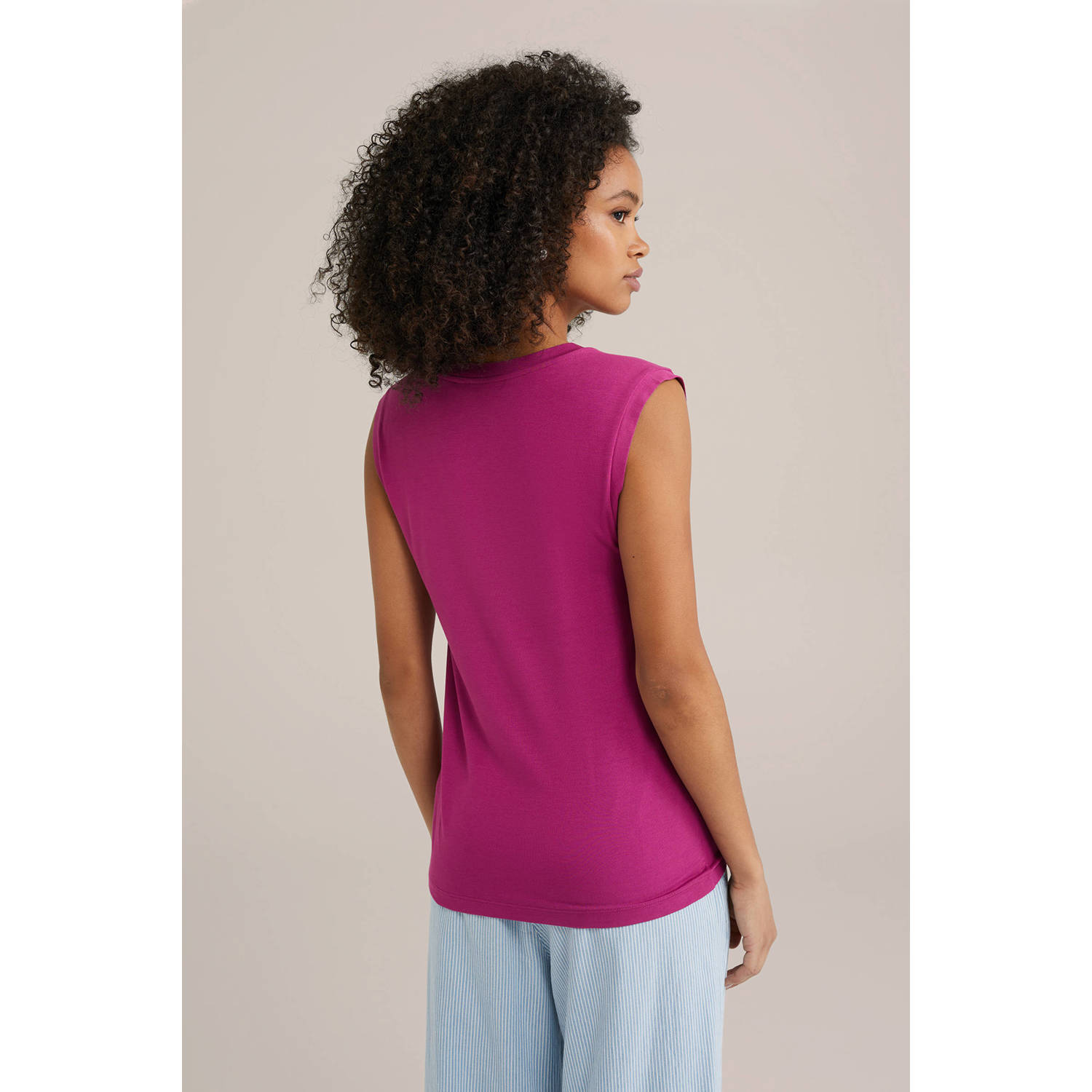WE Fashion mouwloze top fuchsia