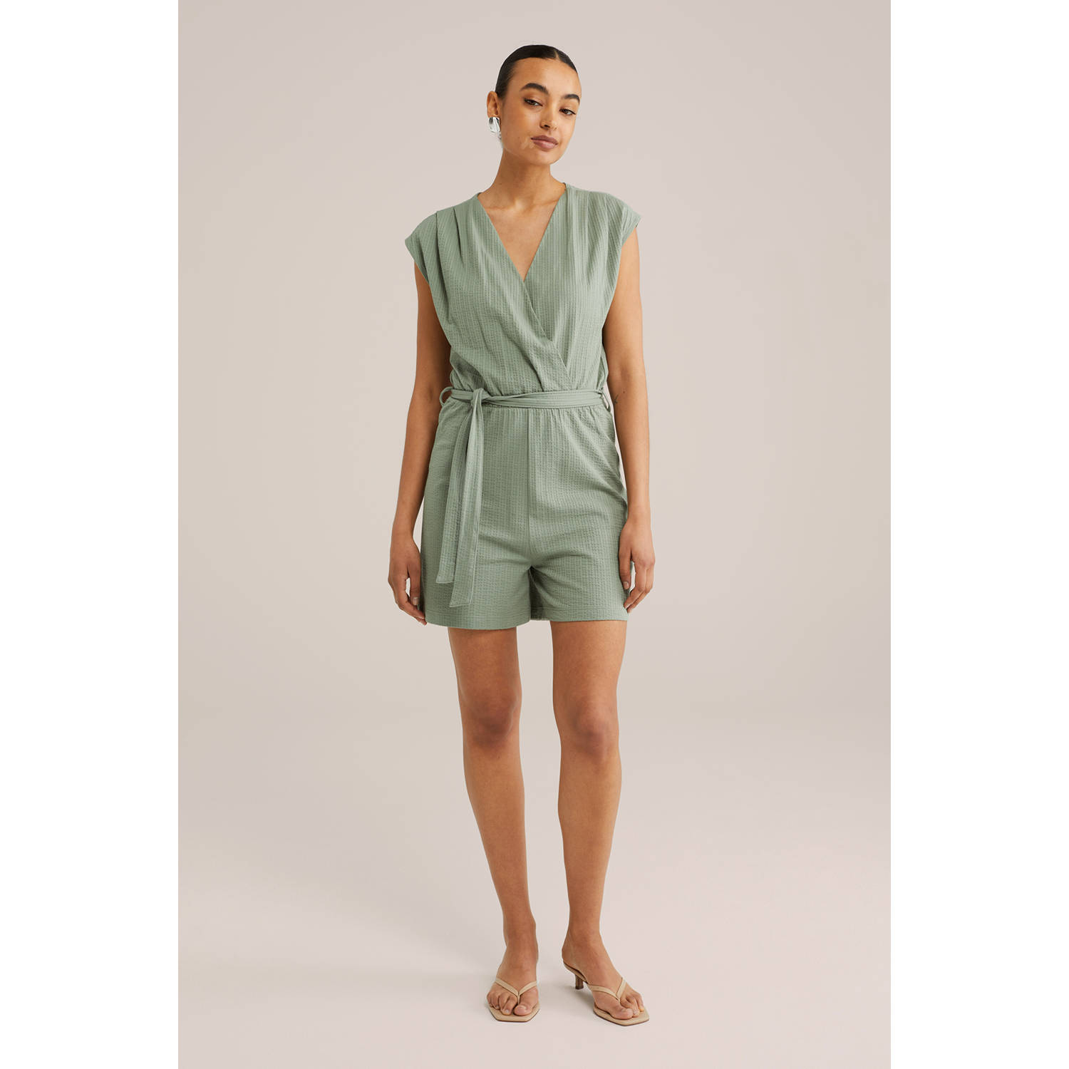 WE Fashion straight fit playsuit mintgroen