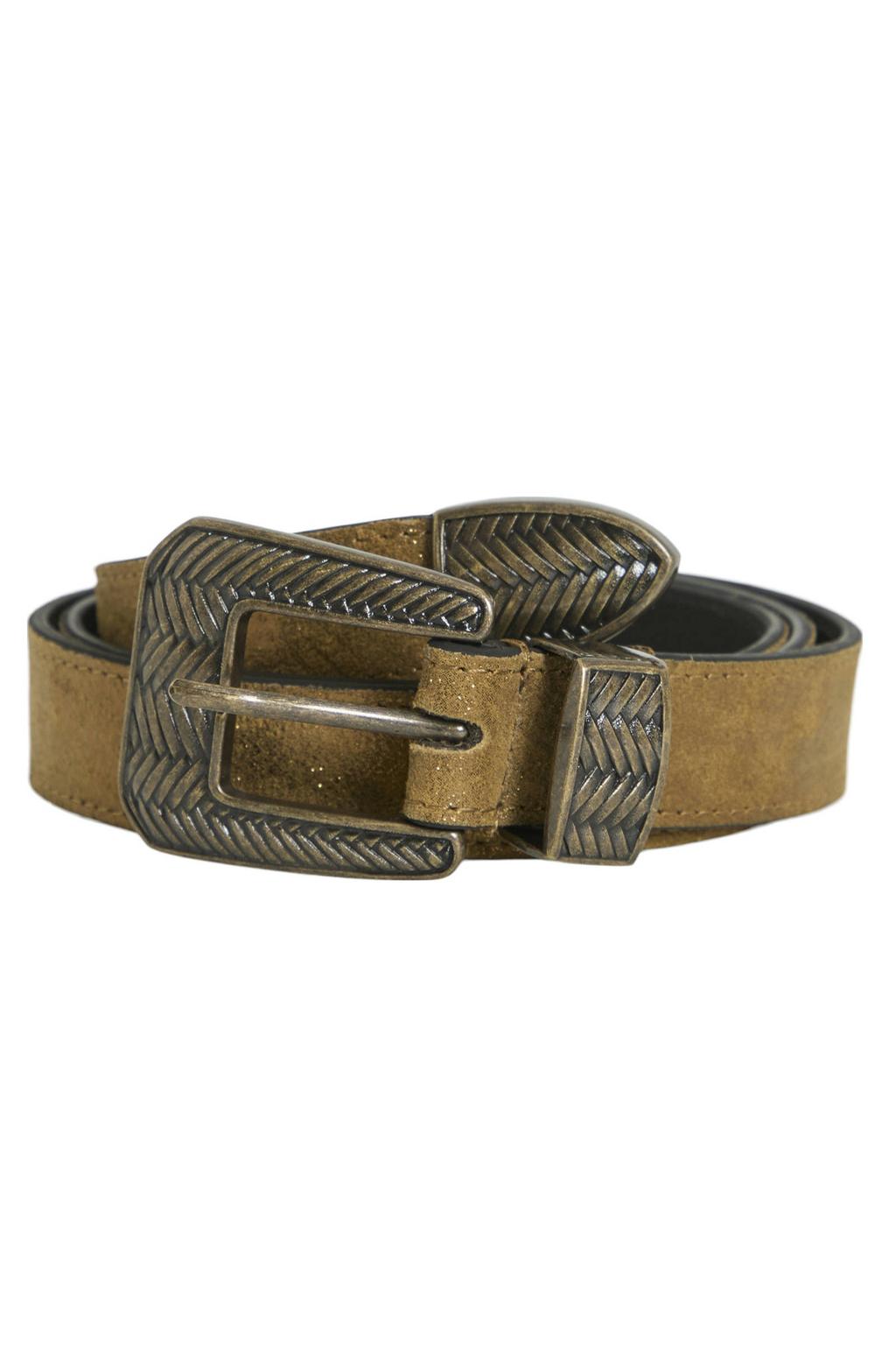 VILA leren riem VISANSA bruin