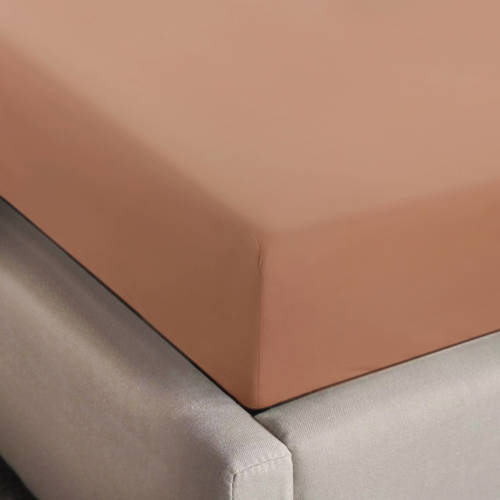 NOUS Living basis hoeslaken bruin roze afbeelding