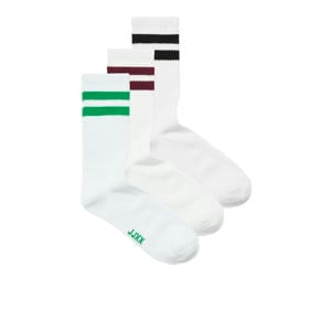 sokken JXBASIC - set van 3 wit/groen