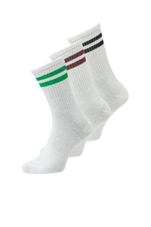 sokken JXBASIC - wit/groen (set van 3)