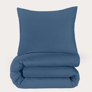 basis dekbedovertrek 1-persoons - blauw (140x200 cm)