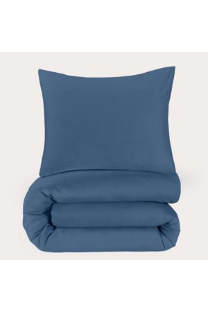 basis dekbedovertrek 1-persoons - blauw (140x200 cm)