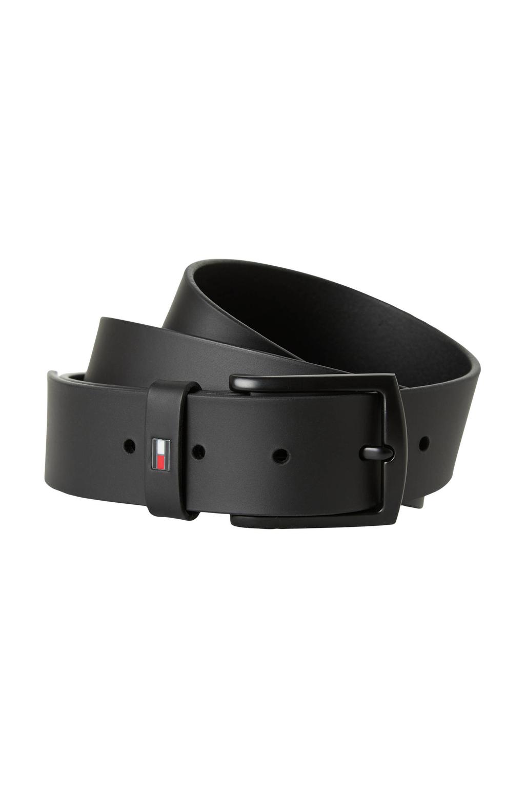 Tommy Hilfiger leren riem Denton Matte zwart