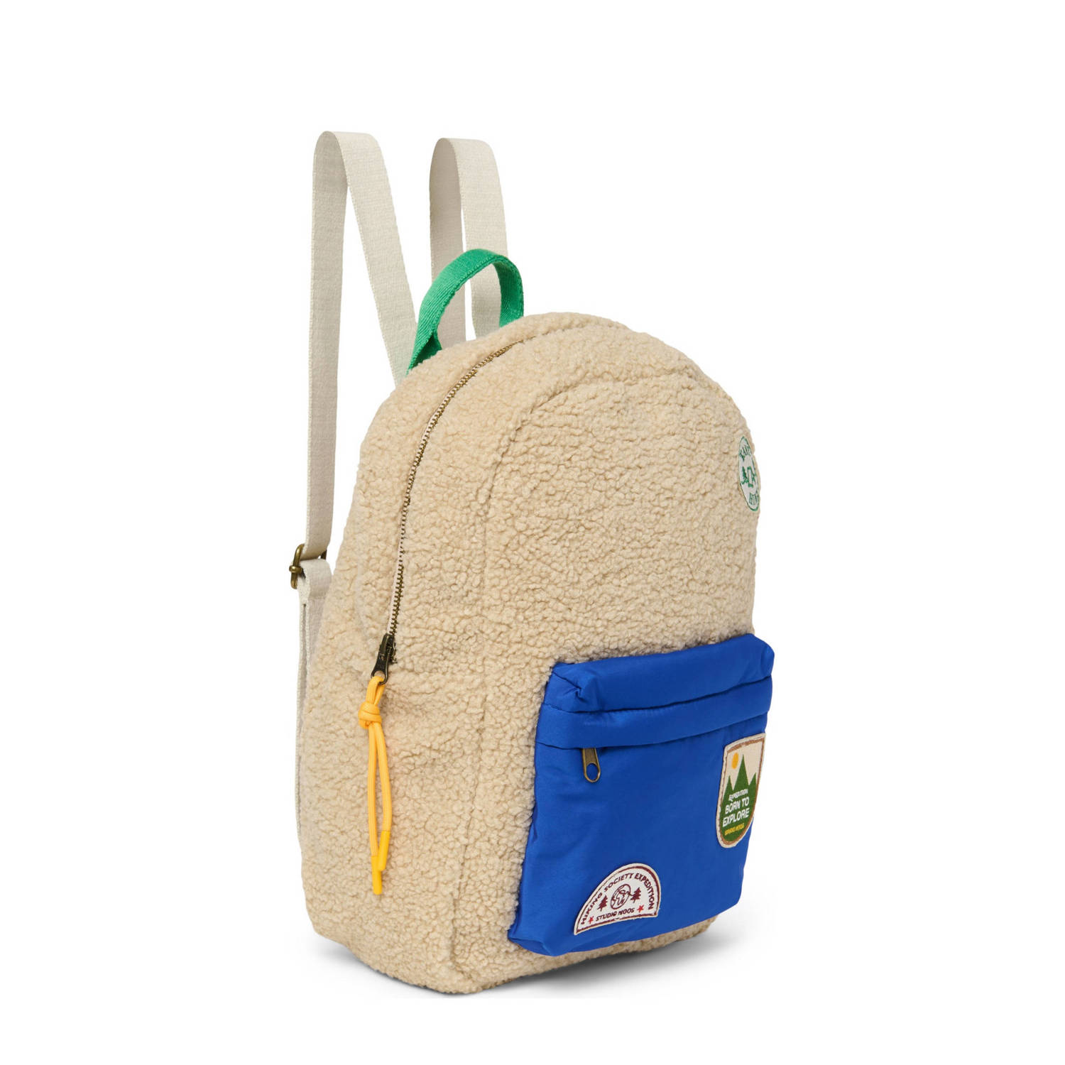 Studio Noos rugzak teddy midi ecru blauw