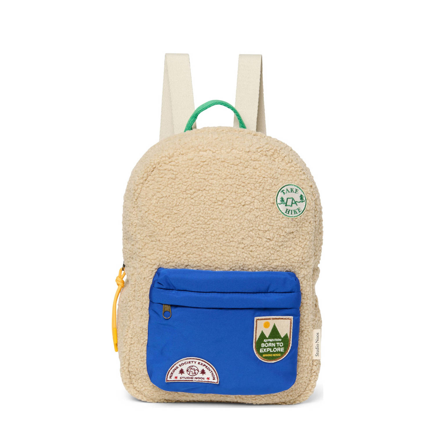 Studio Noos rugzak teddy midi ecru blauw