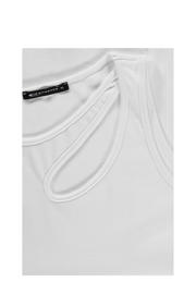 thumbnail: Witte dames Expresso mouwloze top van katoen met effen, ronde hals en open detail