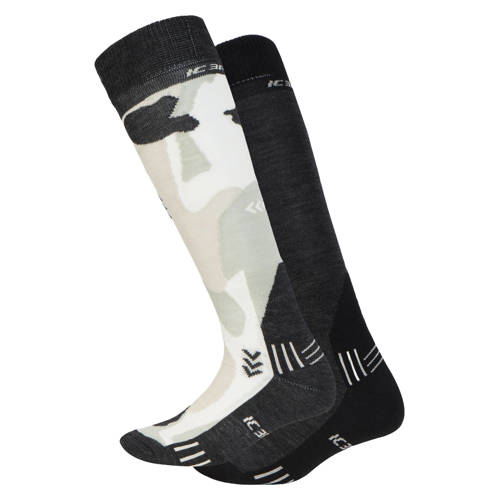 Icepeak skisokken Itasca - set van 2 zwart/wit/grijs afbeelding
