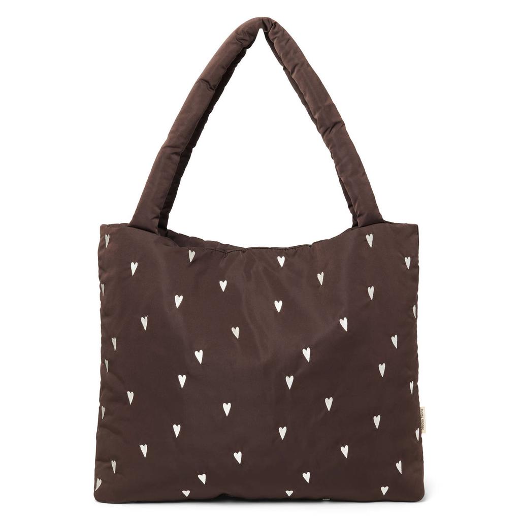 Studio Noos luiertas Puffy Hearts Mom Bag bruin