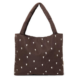 luiertas Puffy Hearts Mom Bag bruin