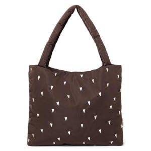 luiertas Puffy Hearts Mom Bag bruin