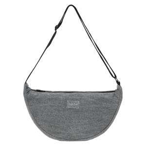 denim crossbody tas Denim Solid grijs