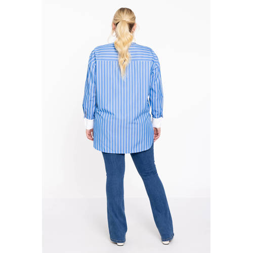 YOEK gestreepte blouse blauw afbeelding