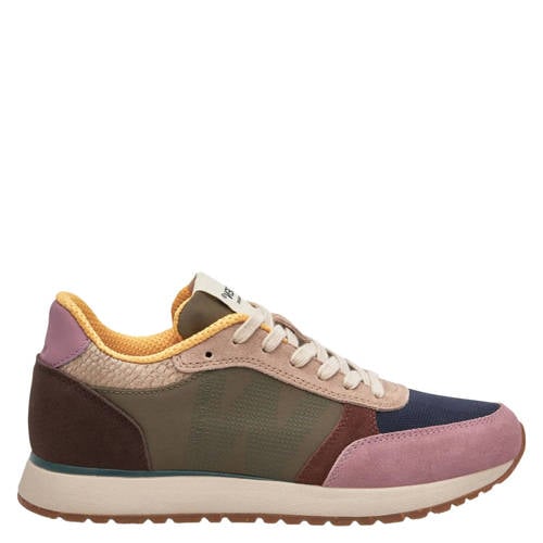 Woden Ronja suède sneakers groen/paars/bruin afbeelding