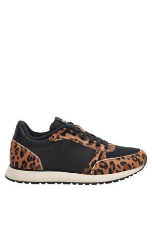 Ronja Cowhair leren sneakers zwart/panter