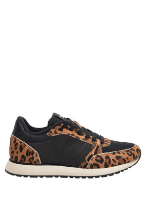 Ronja Cowhair leren sneakers zwart/panter