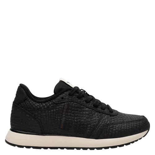 Woden Ronja Croco leren sneakers met crocoprint zwart afbeelding