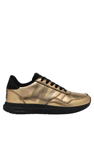 Nicoline Metallic leren sneakers goud