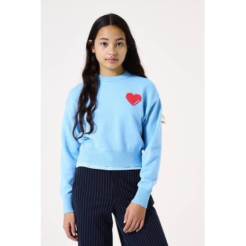 Garcia trui blauw fijn gebreid afbeelding