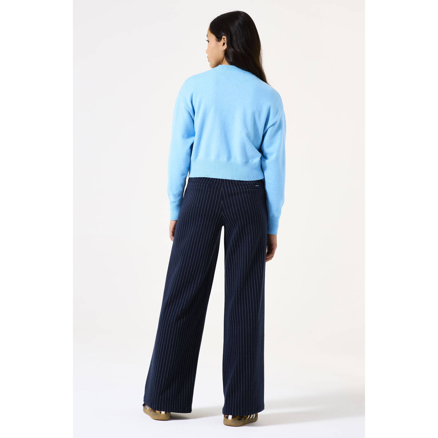 Garcia trui blauw fijn gebreid