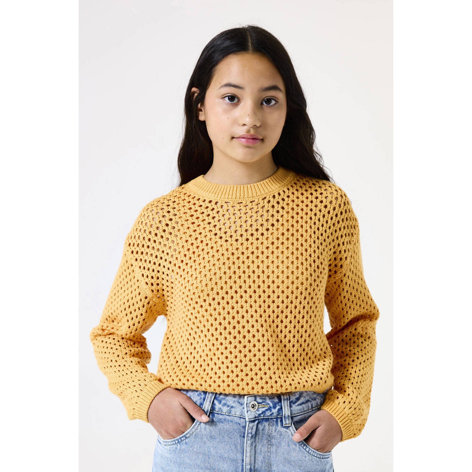 Garcia Gebreide pullover met ribboorden