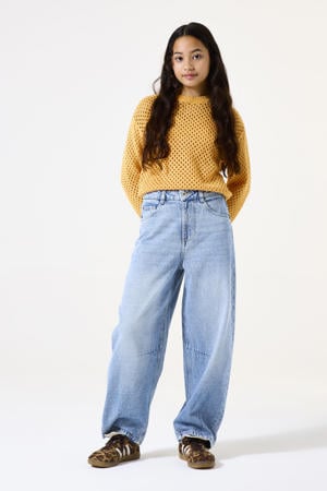 barrel loose fit jeans light blue denim