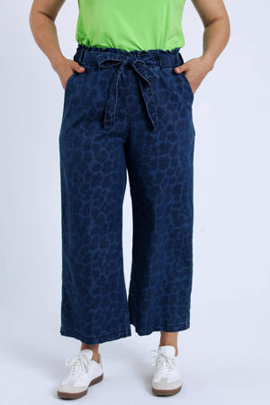wide leg jeans dark blue denim