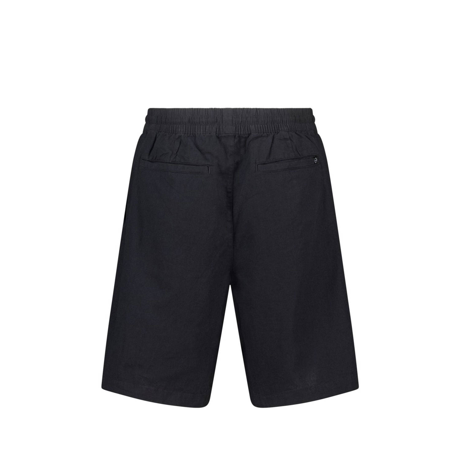 America Today linnen regular casual short zwart