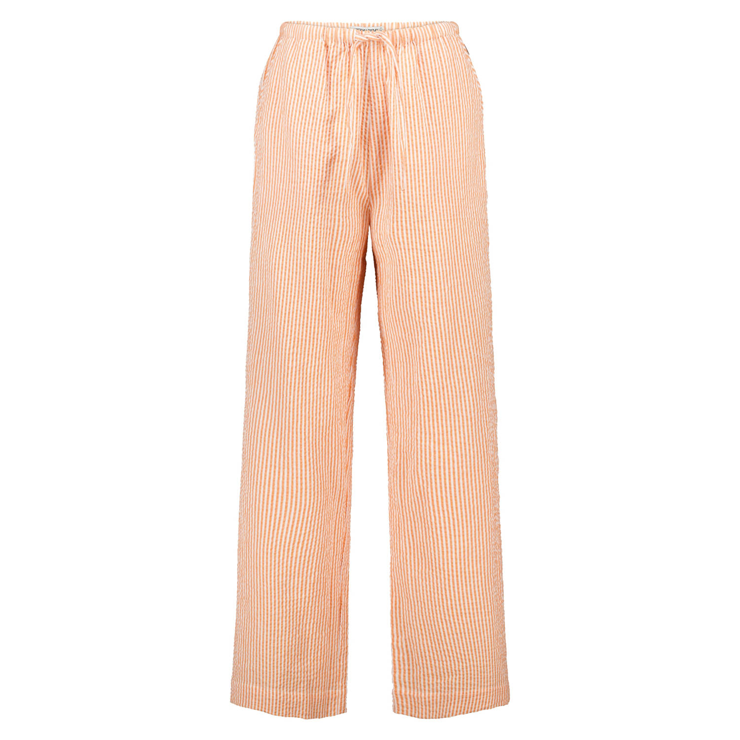 America Today seersucker pyjamabroek Loyce oranje wit