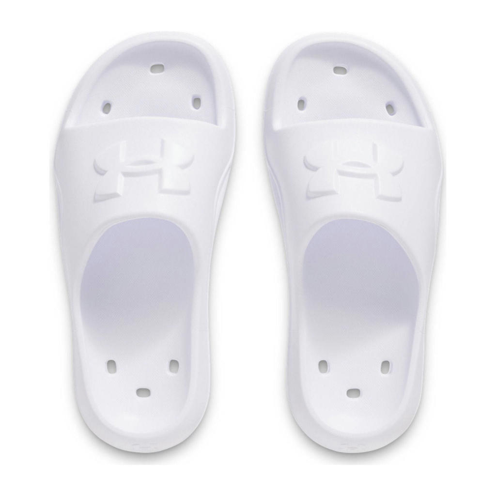 Wit en lichtgrijze dames Under Armour Locker V van rubber