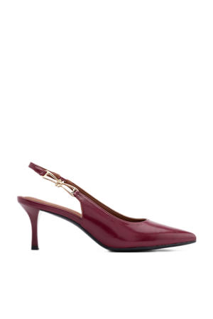 lak slingback pumps donkerrood