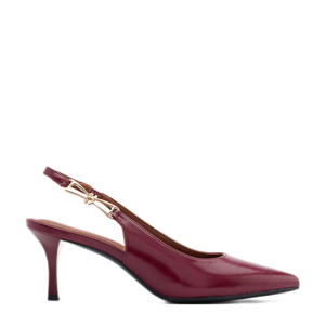   lak slingback pumps donkerrood