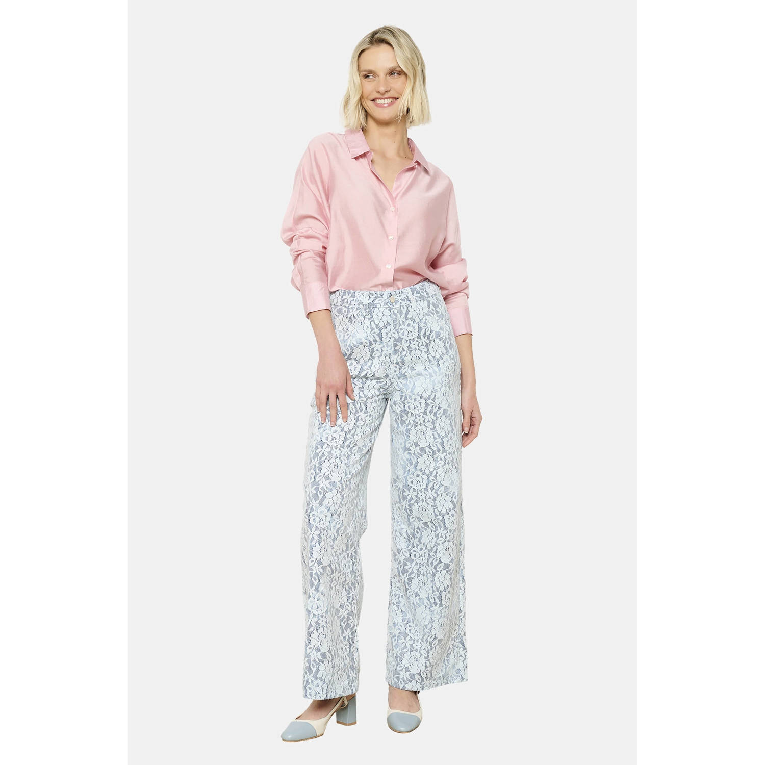 LOLALIZA satijnen blouse lichtroze