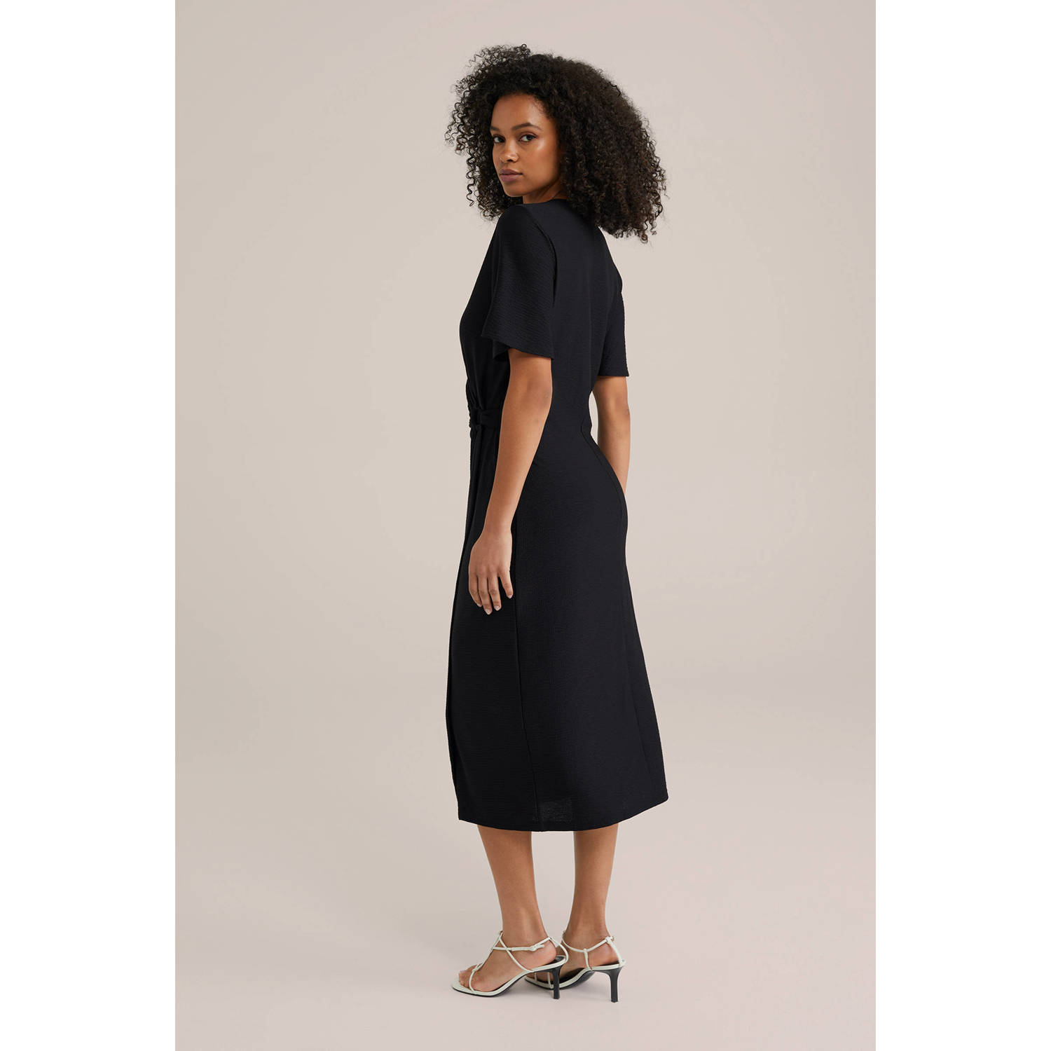 WE Fashion wikkel- overslagjurk zwart