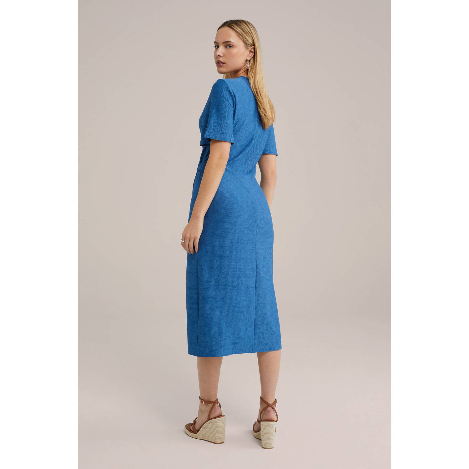 WE Fashion wikkel- overslagjurk blauw