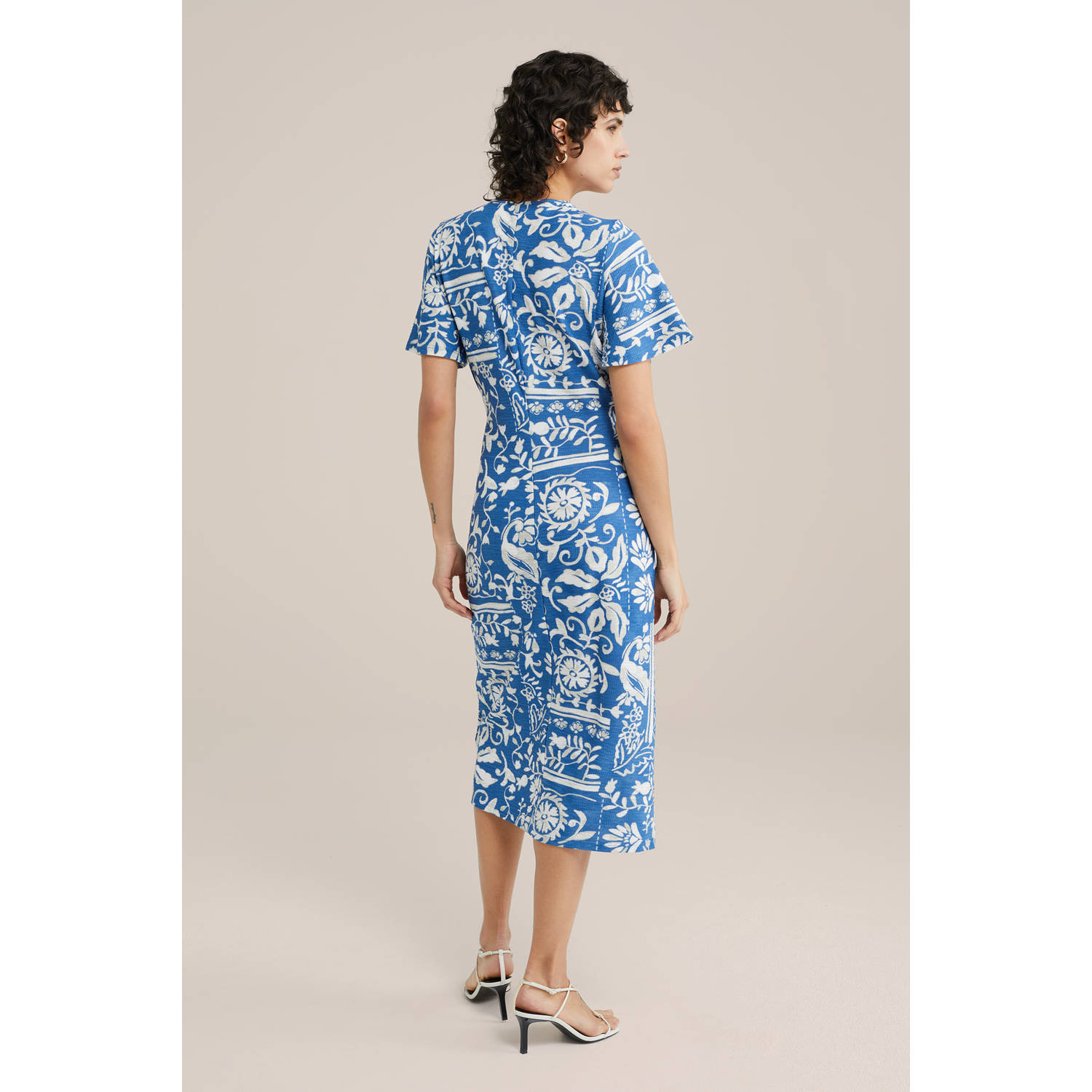 WE Fashion wikkel- overslagjurk blauw