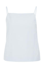 thumbnail: Lichtblauwe dames WE Fashion top van viscose met effen, spaghettibandjes en vierkante hals