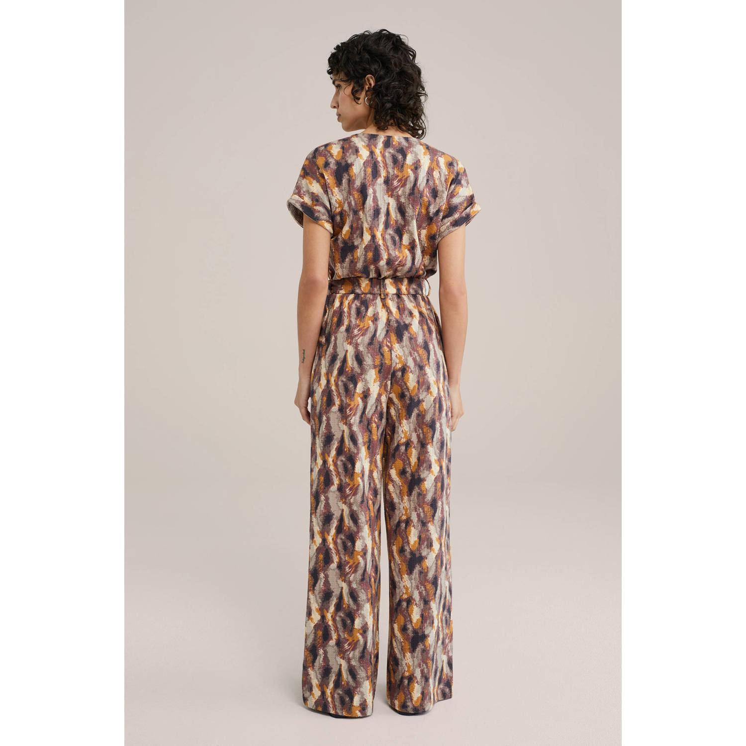 WE Fashion straight jumpsuit paars