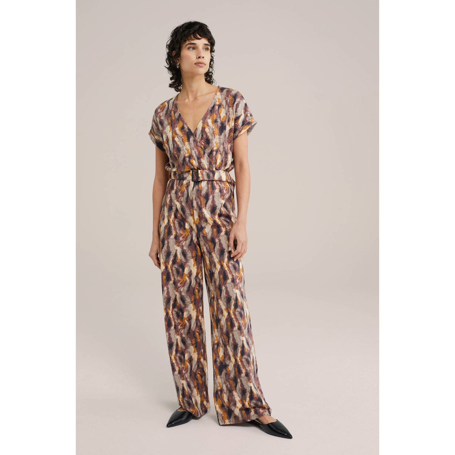 WE Fashion straight jumpsuit paars