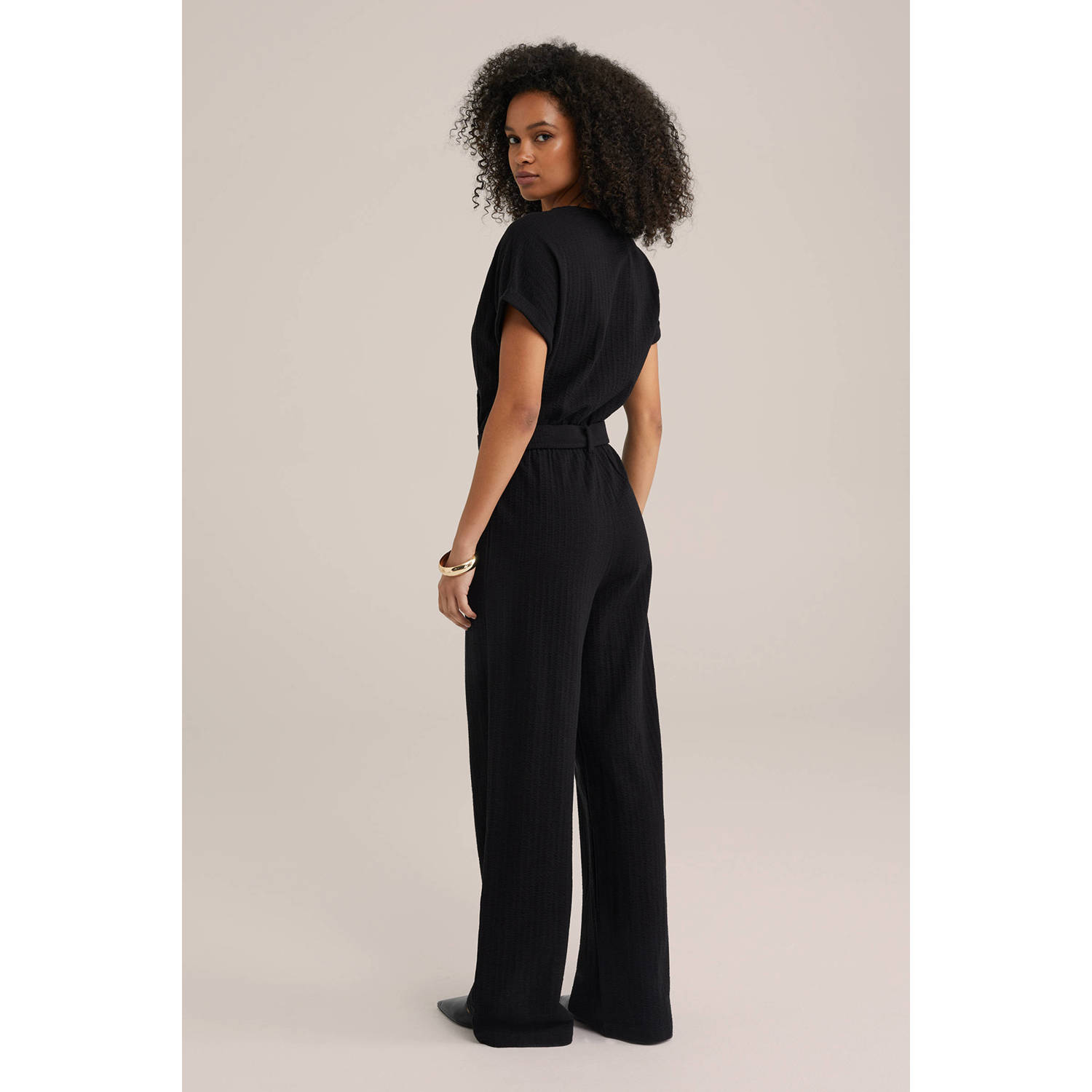 WE Fashion straight jumpsuit zwart