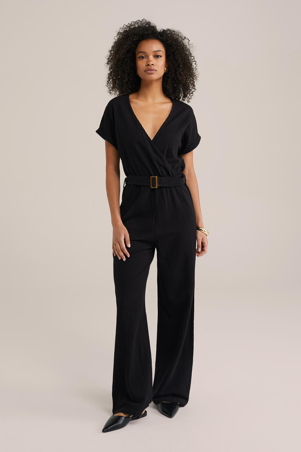 WE Fashion straight jumpsuit zwart